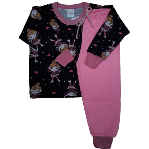 0275 Pijama Bonequinha com Calça Rosa G